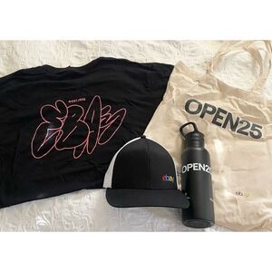 eBay 30th Anniversary Party Swag 2025 M Shirt Hat  Water Bottle Bag & Pin